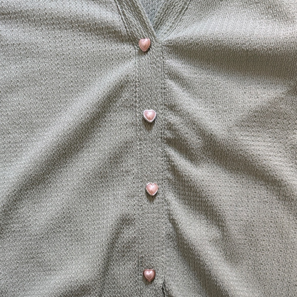 Green Button Up - Picture 2 of 3